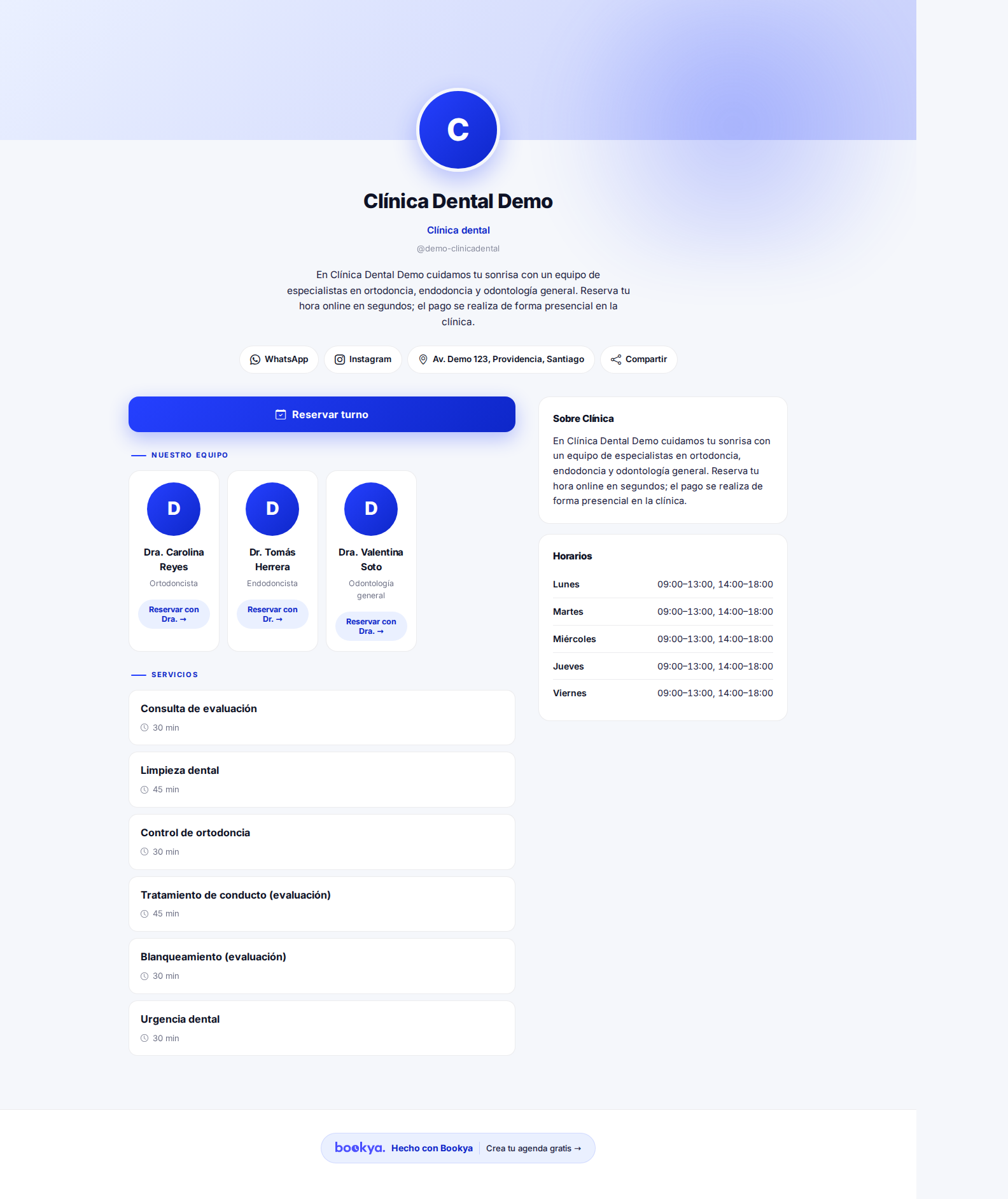 Perfil público de Bookya en computador